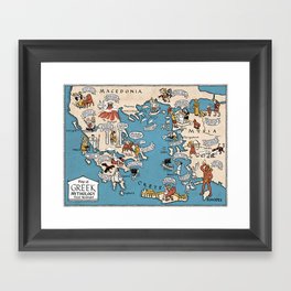 Map of Greek Mythology Framed Art Print