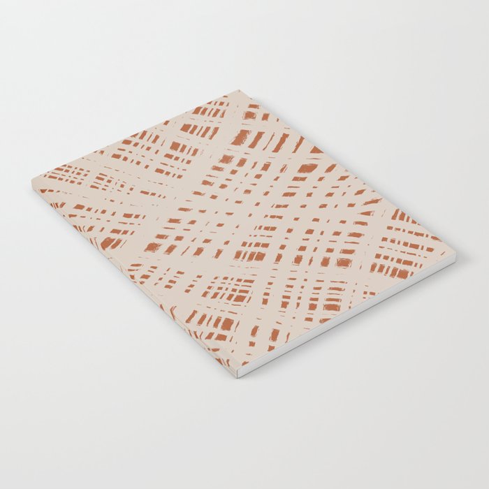 Rough Weave Abstract Burlap Painted Pattern in Putty and Clay Notebook