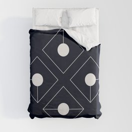 P-Geo-RombC-Purist-Geo-Rombus+Circle-BW Duvet Cover