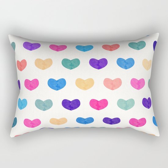 Colorful Cute Hearts III Rectangular Pillow