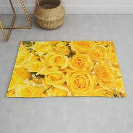 YELLOW ROSES CLUSTERED Rug