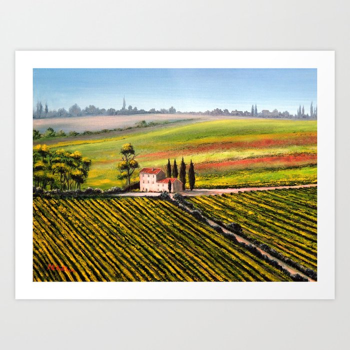 Vineyards In Tuscany Italy Art Print