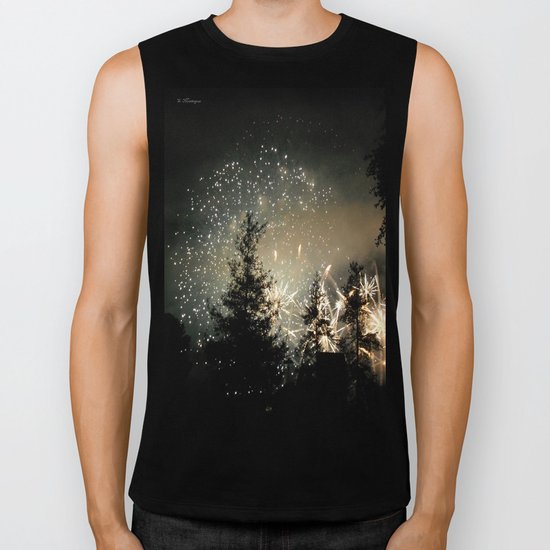 Forest Fireworks. © S. Montague. Biker Tank
