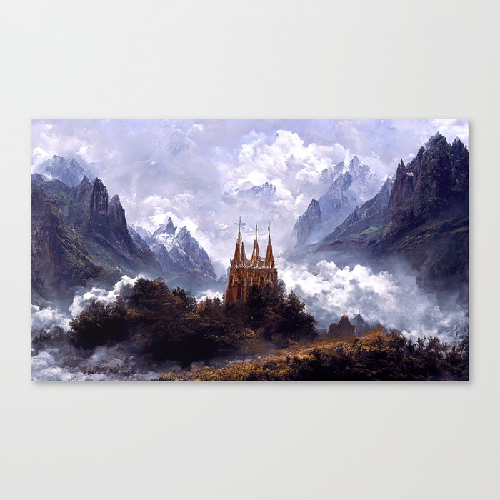 Gothic Cathedral among the mountains Canvas Print