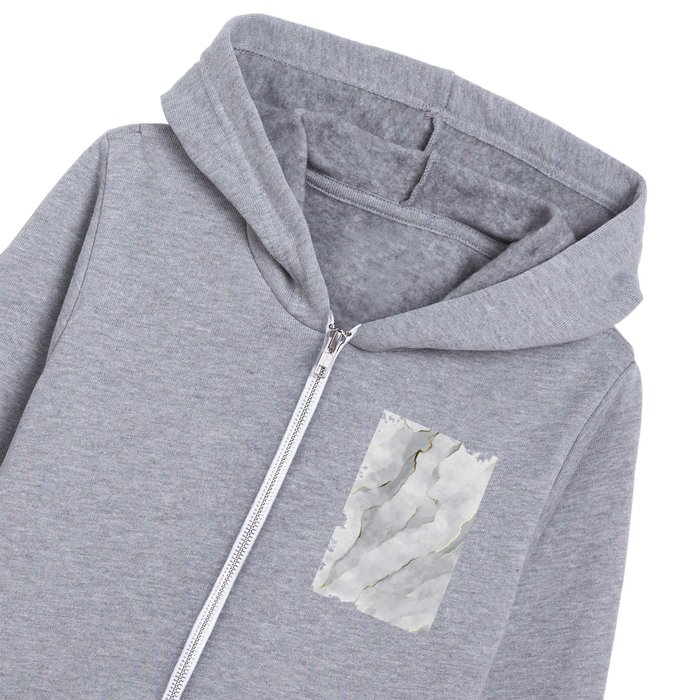 Grey Marble With Golden Veins Kids Zip Hoodie