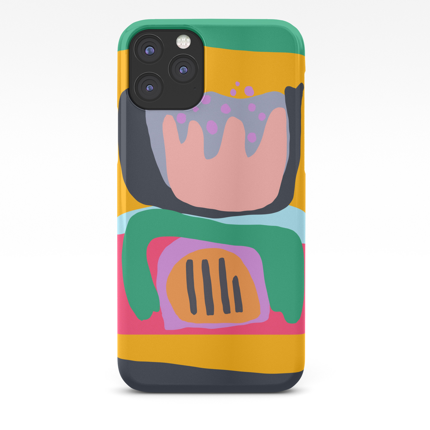 Shapes And Layers No 26 Modern Abstract Flowers Iphone Case By