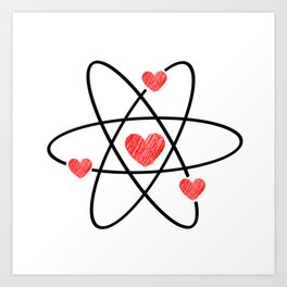 Love Atom Helix - Science Is Real Like Love Art Print