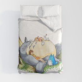 Ghibli forest illustration Comforter