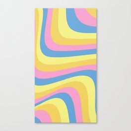 abstract wavy art inspired by the pansexual pride flag Canvas Print