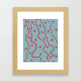 Pretty Pink Squiggly Lines And Dots Version 2 Framed Art Print