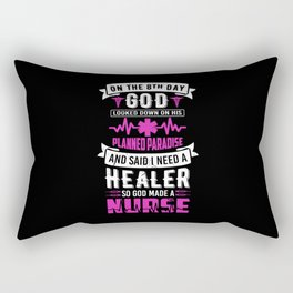 God Made A Nurse Quote Retro Typography Religious Rectangular Pillow