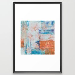 Rustic Shabby Chic Weathered Paint Farmhouse Flowers Framed Art Print
