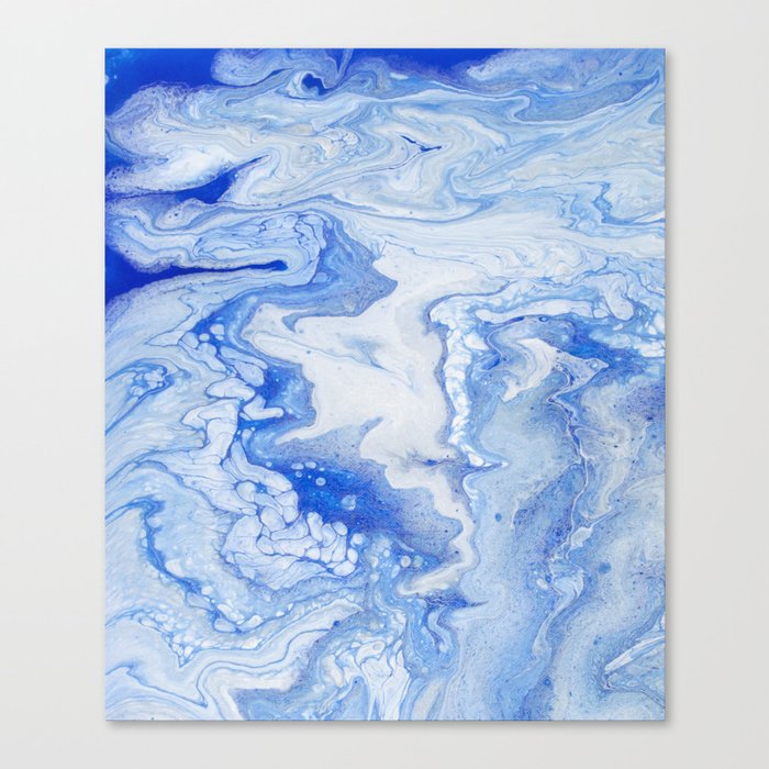 Wintry Fairy Land Acrylic Pour Painting Canvas Print By