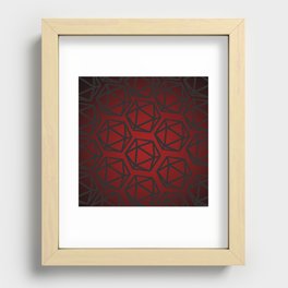 D20 Pattern - Red Black Gradient Recessed Framed Print