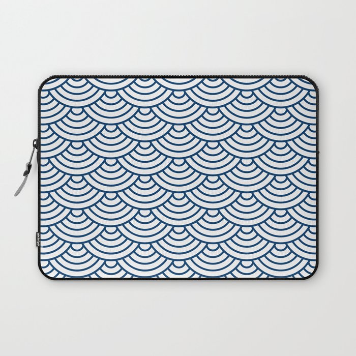 Blue Japanese wave pattern Laptop Sleeve