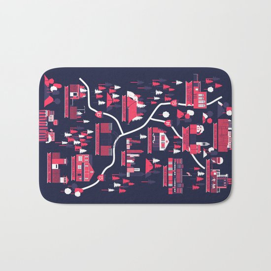The Survivors Map (dark edition) Bath Mat