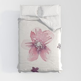 Lilac Pink Watercolour Fiordland Flower Comforter