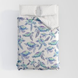 Turtles in Aqua and Blue Comforter