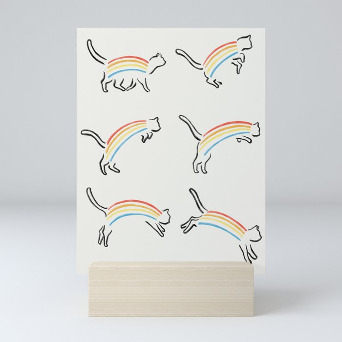 Rainbow Cat Mini Art Print
