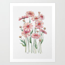 Daisies - Lolly Pink Art Print