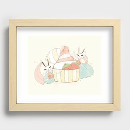 Bunny In Tutu: frozen yoghurt Recessed Framed Print