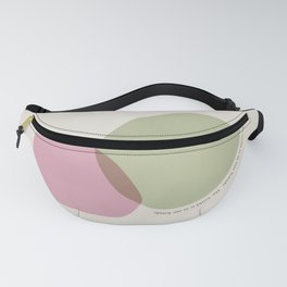 The world is in our hands | Pink Green Abstract Shapes Fanny Pack