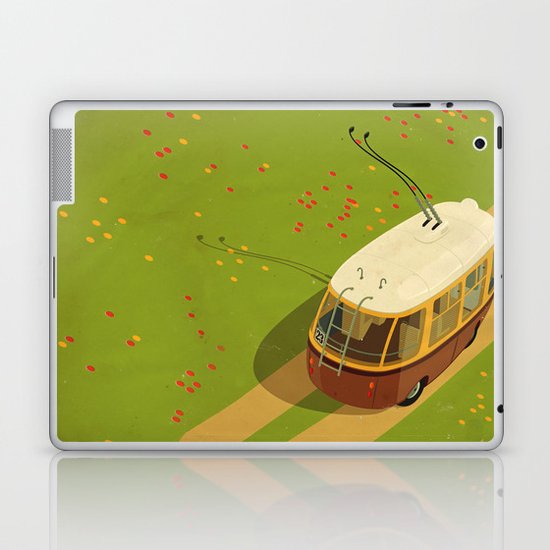 Trolley Rides The Field Laptop & iPad Skin