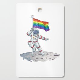 Astronaut rainbow flag Love is Love LGBT lesbian gay Cutting Board