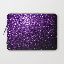 Dark Purple faux shiny glitter sparkles Laptop Sleeve