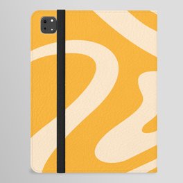 Modern Abstract Pattern 8 in Mustard Yellow (Liquid Swirl Design) iPad Folio Case