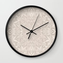 Beige bronze geometric boho mandala _ Bloomartgallery Wall Clock