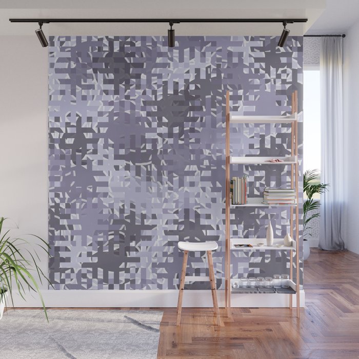 Purple pixels and dots Wall Mural