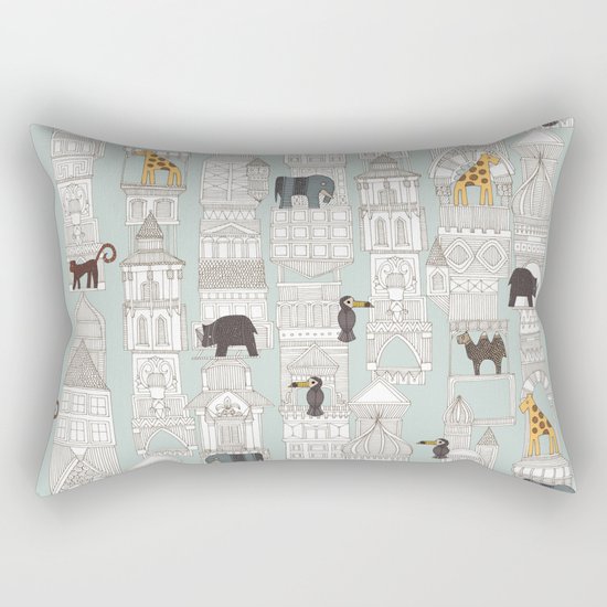 urban jungle silver mint Rectangular Pillow