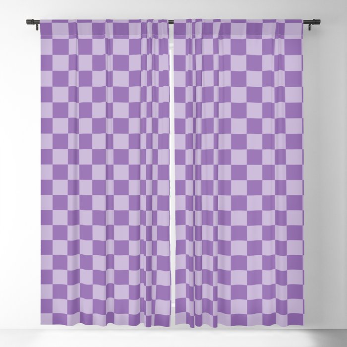 Amethyst Checkerboard Blackout Curtain