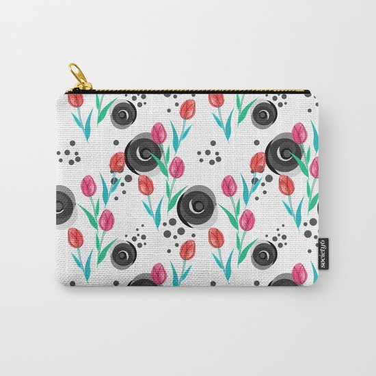 Abstract floral pattern tulips. Carry-All Pouch