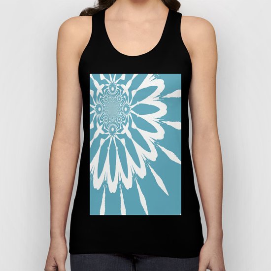 The Modern Flower Riverside Blue Unisex Tank Top