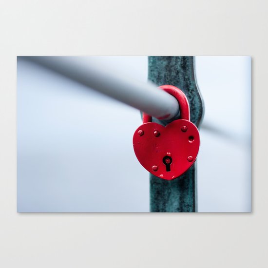 Red Heart Lock Canvas Print