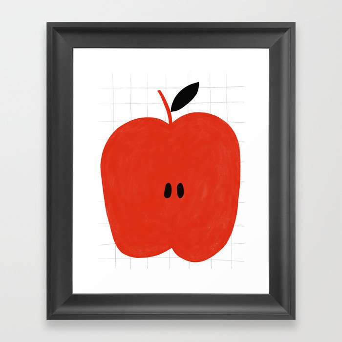 Minimal apple  Framed Art Print
