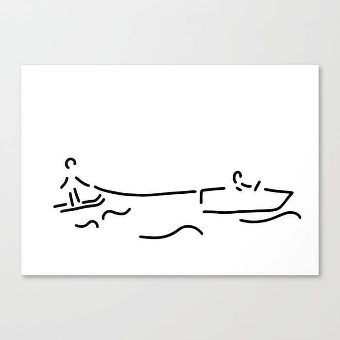 water-ski boat waterski Canvas Print
