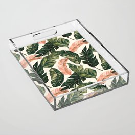 Leaf green and pink Acrylic Tray