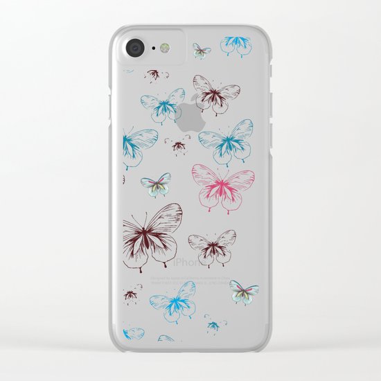 Schmetterlingsschwarm – swarm of butterflies Clear iPhone Case