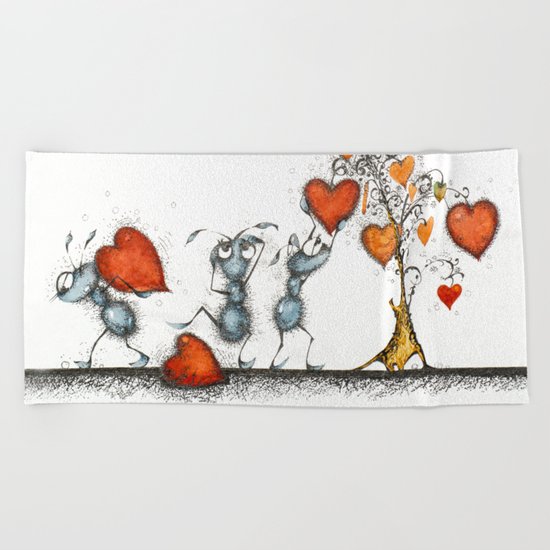 Slaves of love Beach Towel