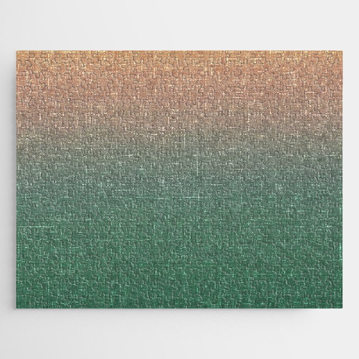 forest green sunset ombre architectural glass texture look gradient Jigsaw Puzzle