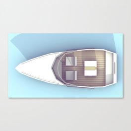 Low Poly Speed Boat Canvas Print