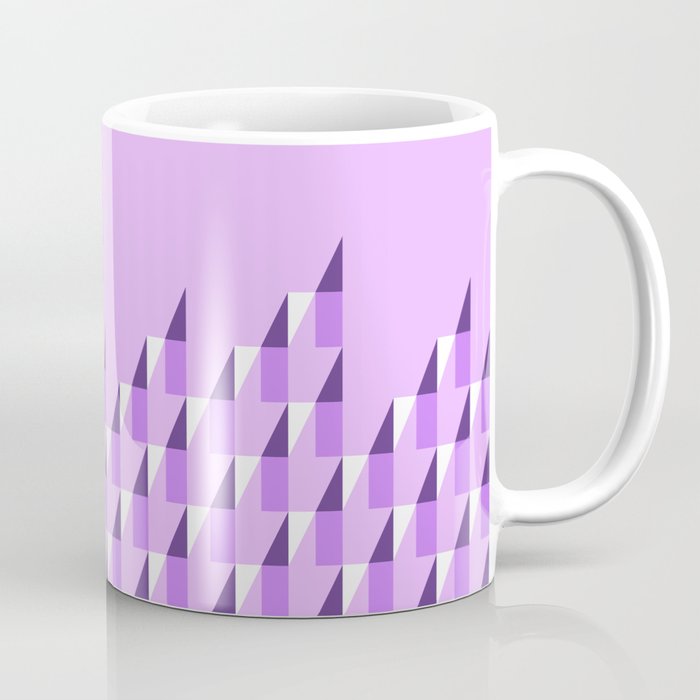 Retro geometric peaks purple op-art Coffee Mug