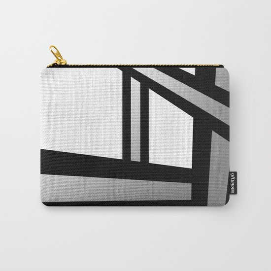 Bold Metallic Beams - Minimalistic, abstract black and white artwork Carry-All Pouch