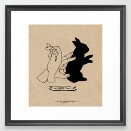 Hand-shadows Mr rabbit Framed Art Print