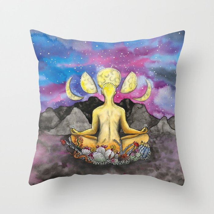 Desert Balance Meditation Art Throw Pillow