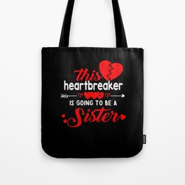 Sister Sis Baby Reveal Hearts Day Valentines Day Tote Bag