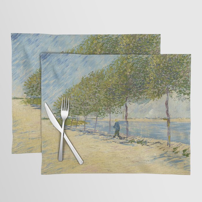 Along the Seine by Vincent Van Gogh, 1887 Placemat by Vintage Wall Art Society6 Along the Seine by Vincent Van Gogh, 1887 Placemat by Vintage Wall Art Society6